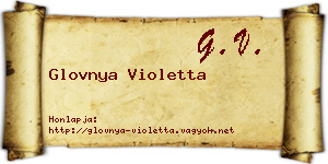Glovnya Violetta névjegykártya